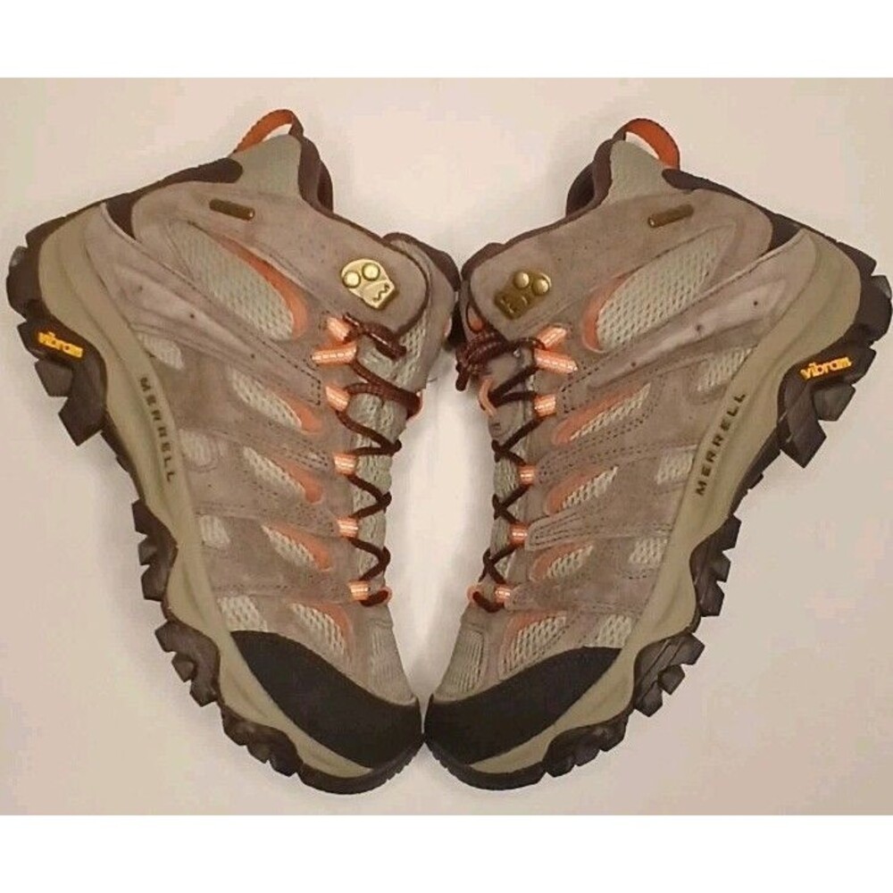 Merrell Womens Sz 9.5 Wide Moab 3 Mid Waterproof Hiking Boot Bungee Cord/Tan NEW